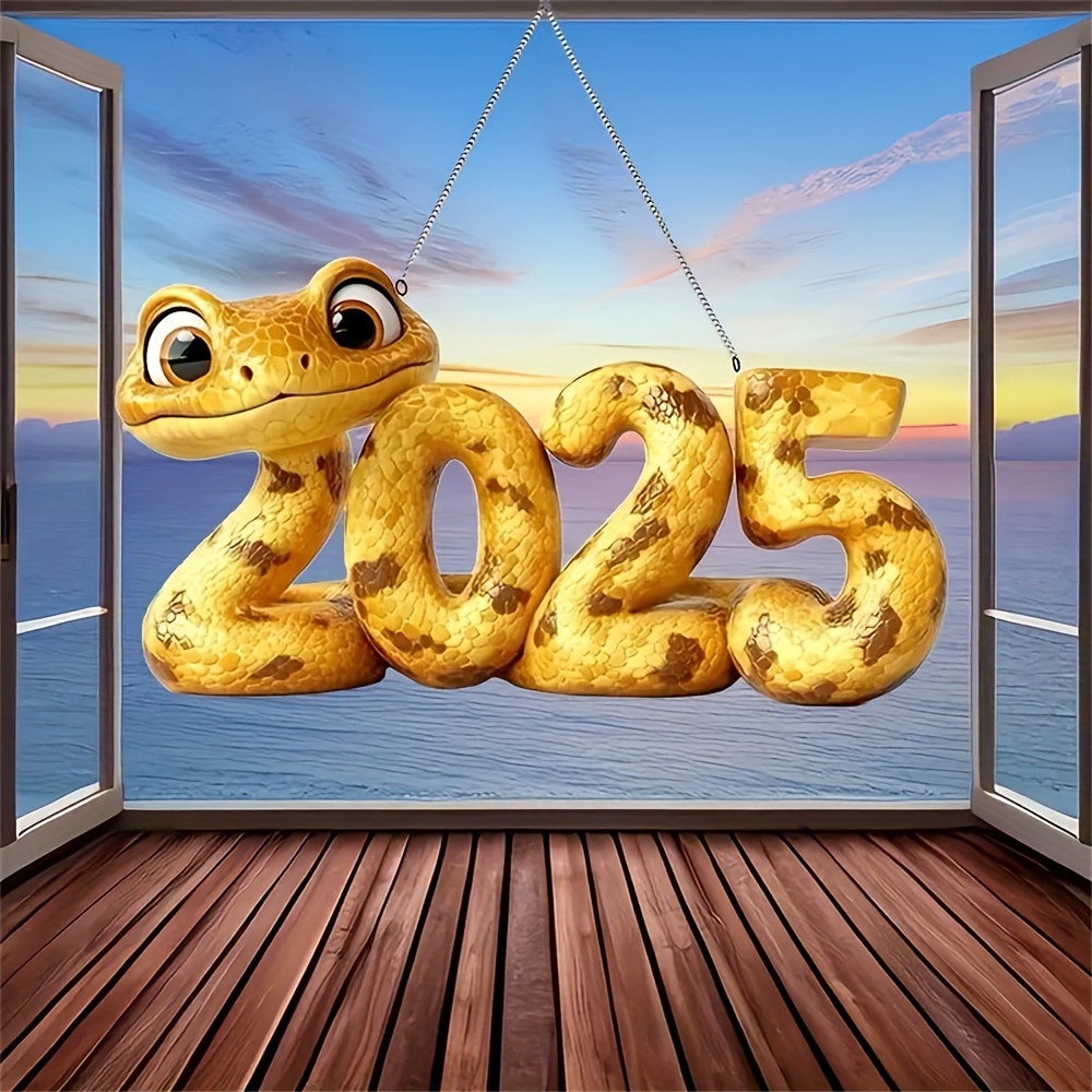 

2025 Snake Yellow Acrylic Pendant New Year Accessories For Exchange