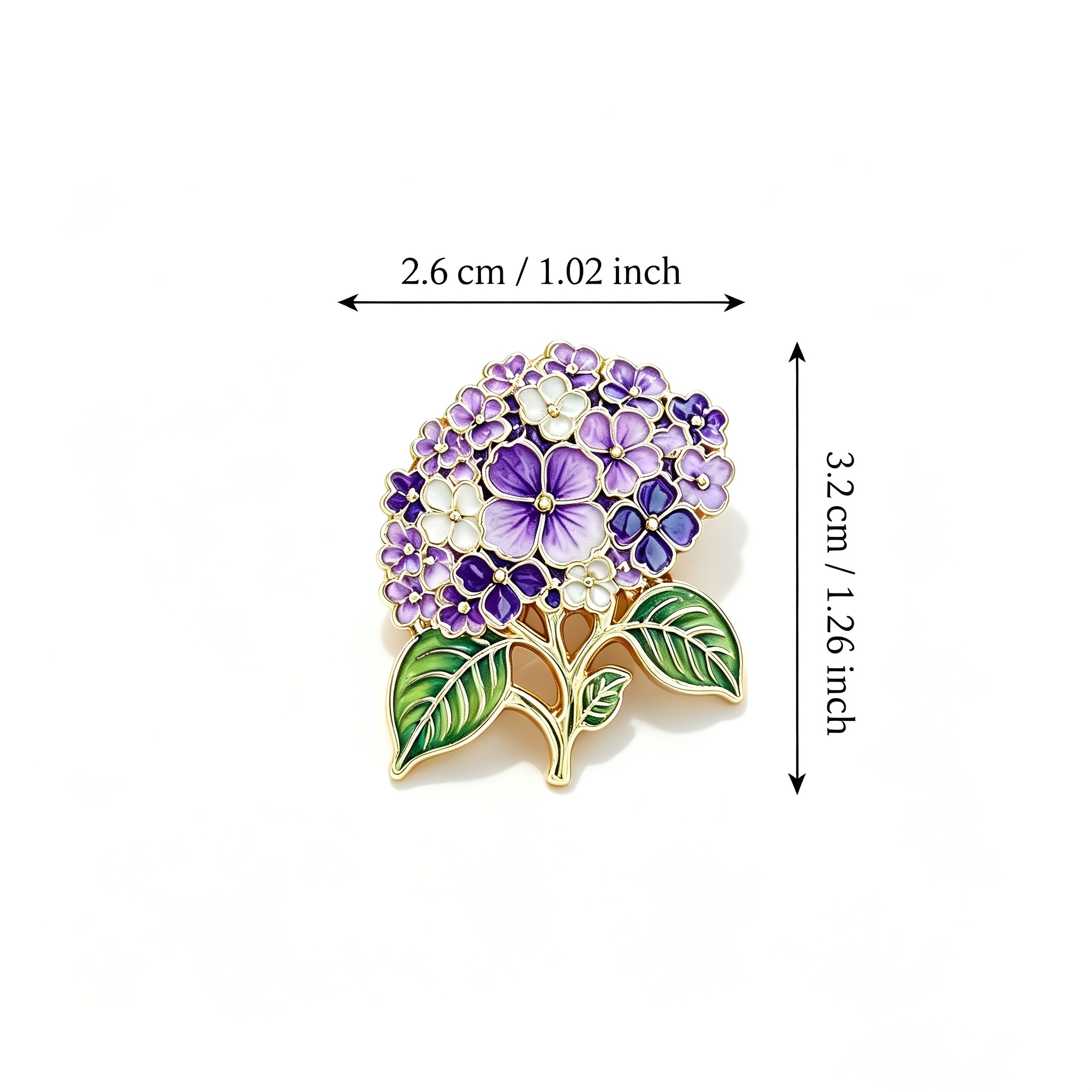 Retro Purple Hydrangea Lacquered Badge, Versatile Accessory