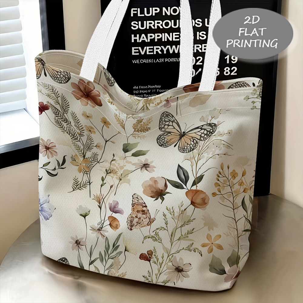 TEMU 1pc, Women's Floral Themed Printed Pattern Shoulder Bag, Exquisite Women's Shoulder Bag, New Year Gift, Fashionable And Casual, Comfortable And