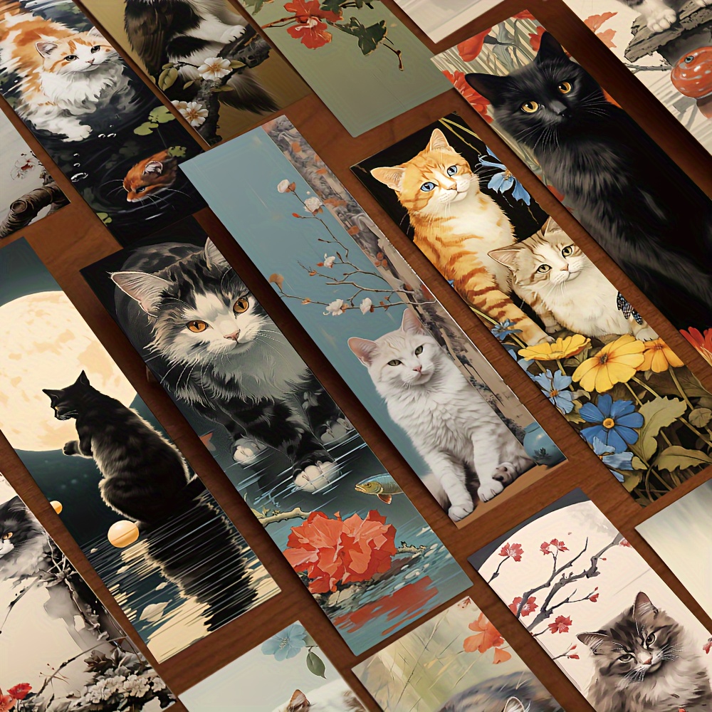 E-shop 30 Stück bezaubernde japanische Katzen-Lesezeichen, zum Markieren von Seiten in Büchern. Diese niedlichen Tierdekorationen dienen sowohl als