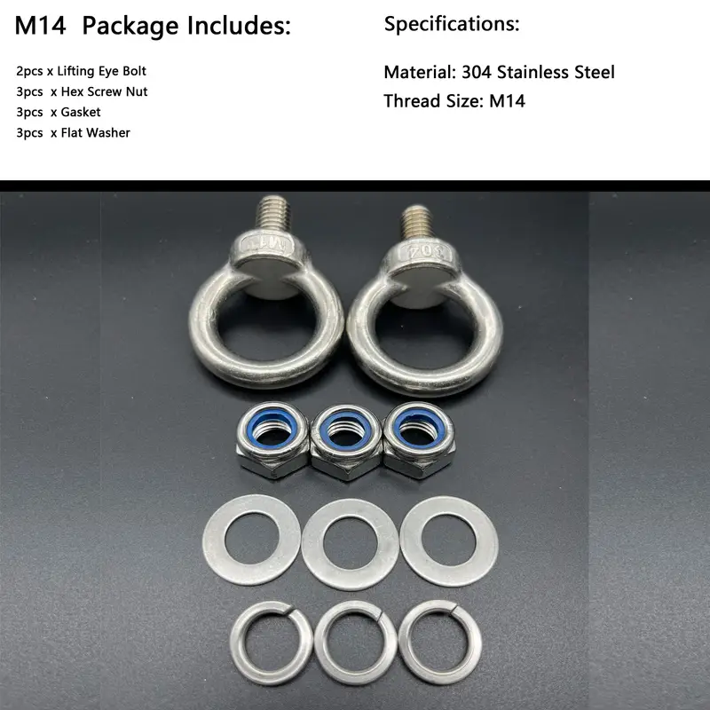 Occhiello Di Sollevamento M12 In Acciaio Inox 304 - 2 Pezzi Per Sollevamento Sicuro - Foto 12