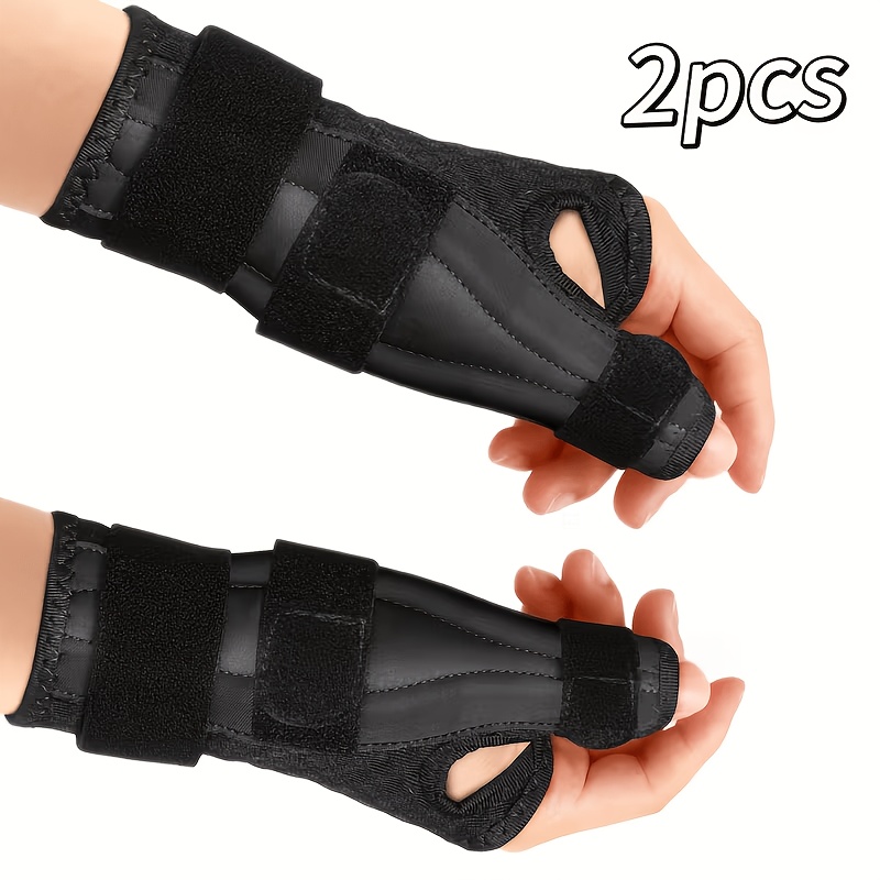 TEMU 2pcs Attelles de soutien réglables pour poignet et pouce, manchon de soutien fixe pour du poignet, convient pour une utilisation de droite ou