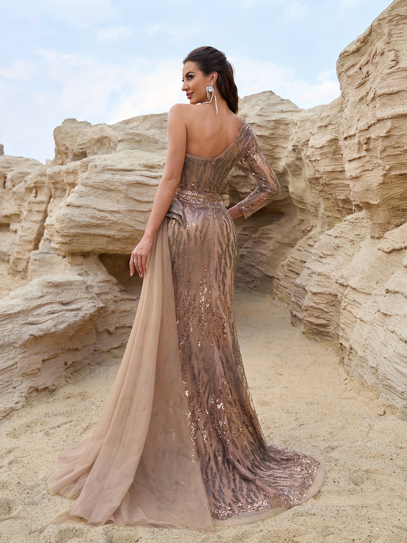 beige strapless dress ORLA main image 1