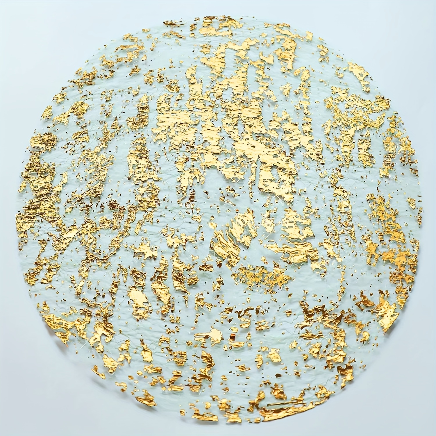 

100-pack Disposable Gold Placemats, Round Metallic Gold Foil Pressed Table Mats For Party Decoration, Restaurant, Hotel, And Wedding Reception - Machine Made Polyester Material