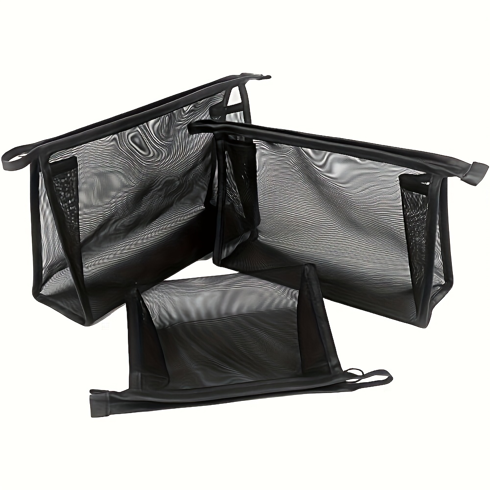 1pc/3pcs Set de Bolsas Cosméticas Pequeñas, Medianas y Grandes con Cremallera Duradera, Bolsa de Almacenamiento de…: retailer-supplied image