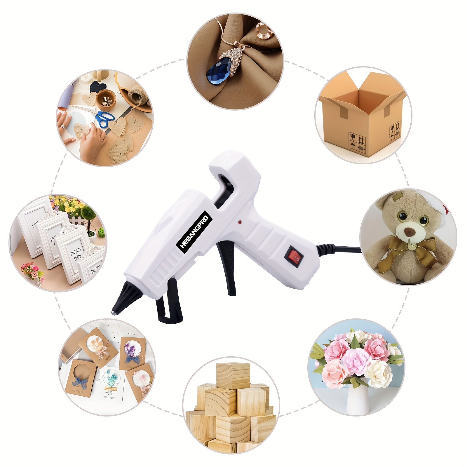 30W Hot Melt Glue Gun Kit with 30 Glue Sticks 0.27 x 5.9 in for Crafts, DIY, and Home Repairs, Multiple Color Options