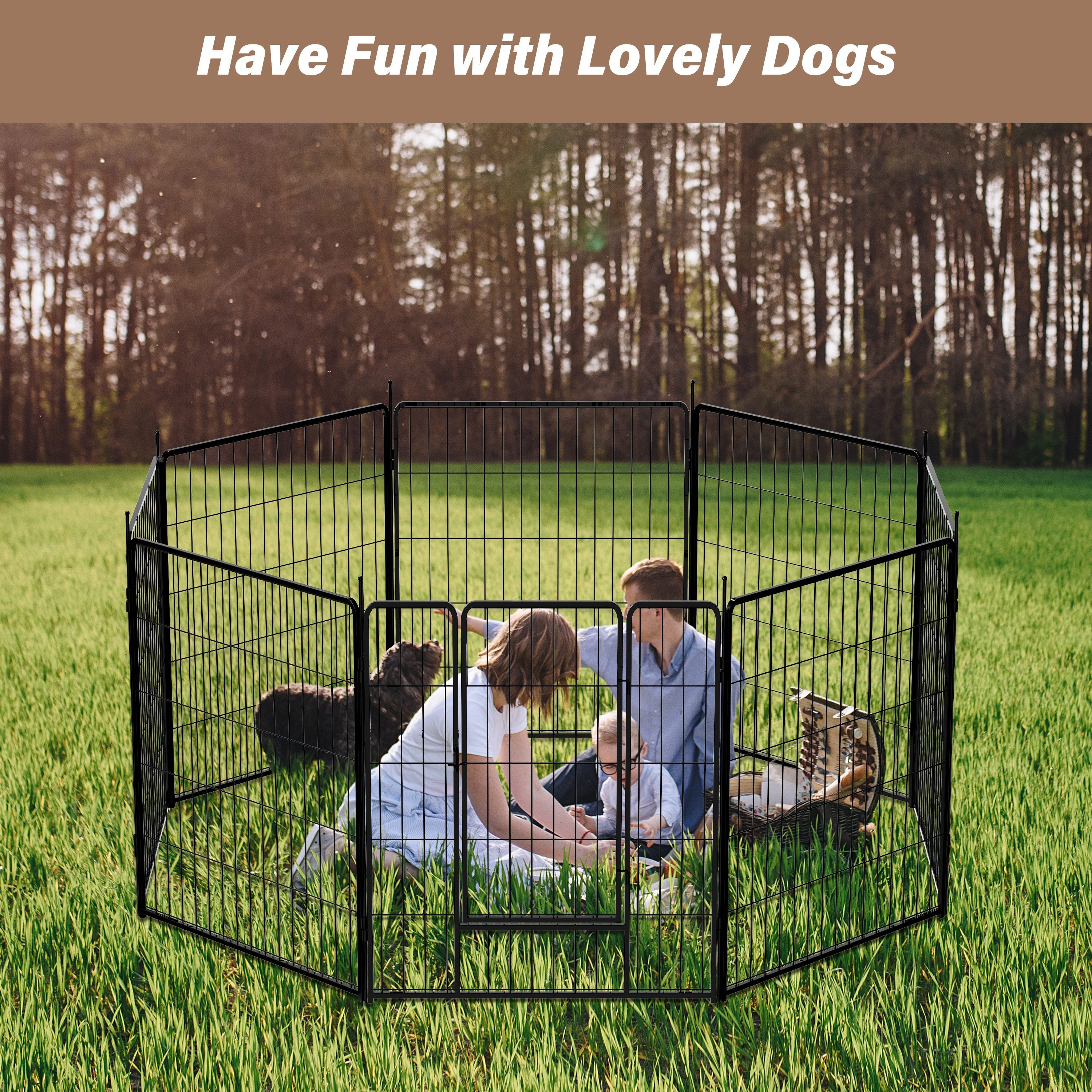 Indoor Outdoor Dog Fence High 8 Panels Rust proof Coating - Temu