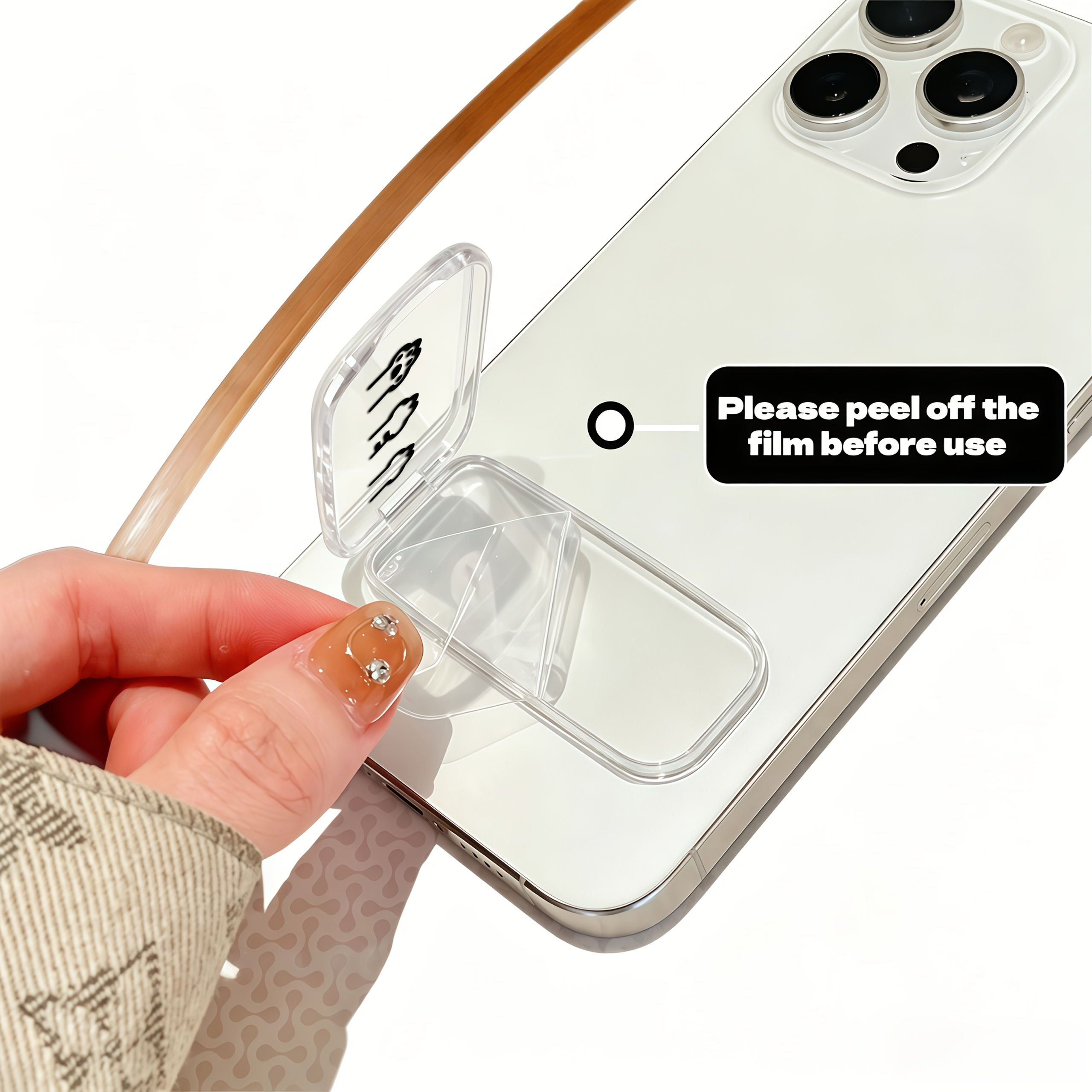 Cat Paw Pattern Transparent Phone Stand, Foldable Design