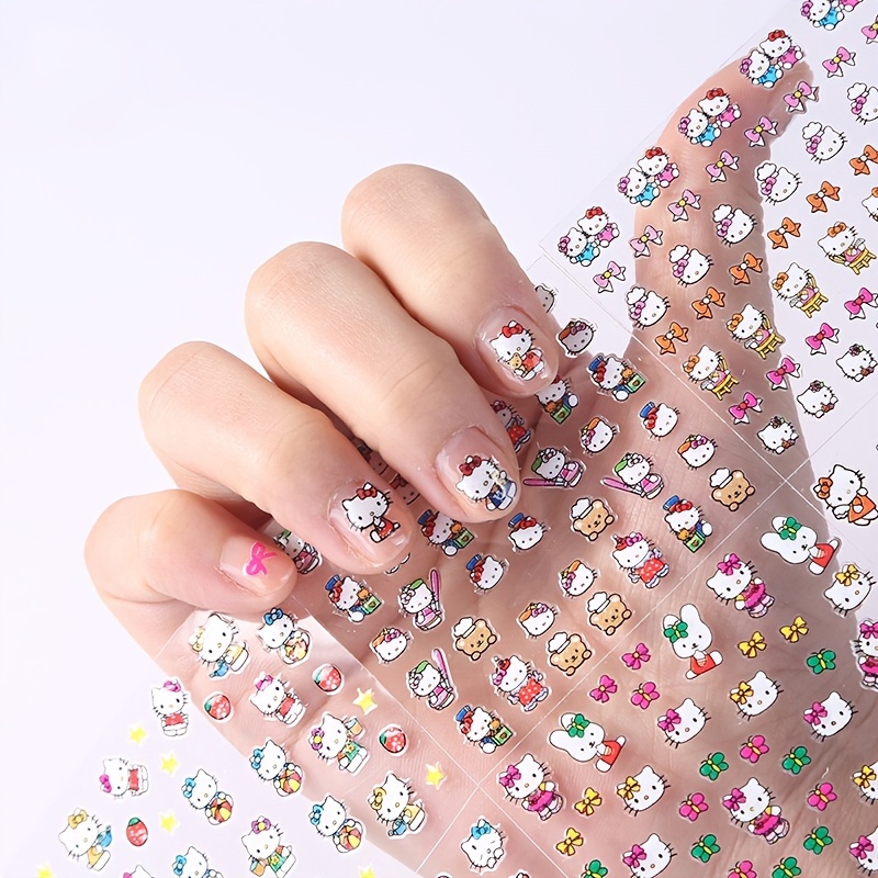 

Of Sanrio Hello Kitty Nail Art Stickers Featuring 3d Cartoon Designs, Self-adhesive, Cute And .