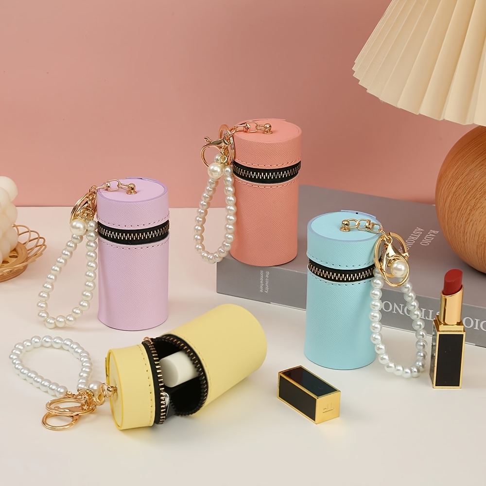 mini bucket lipstick bag portable makeup pouch golden zipper