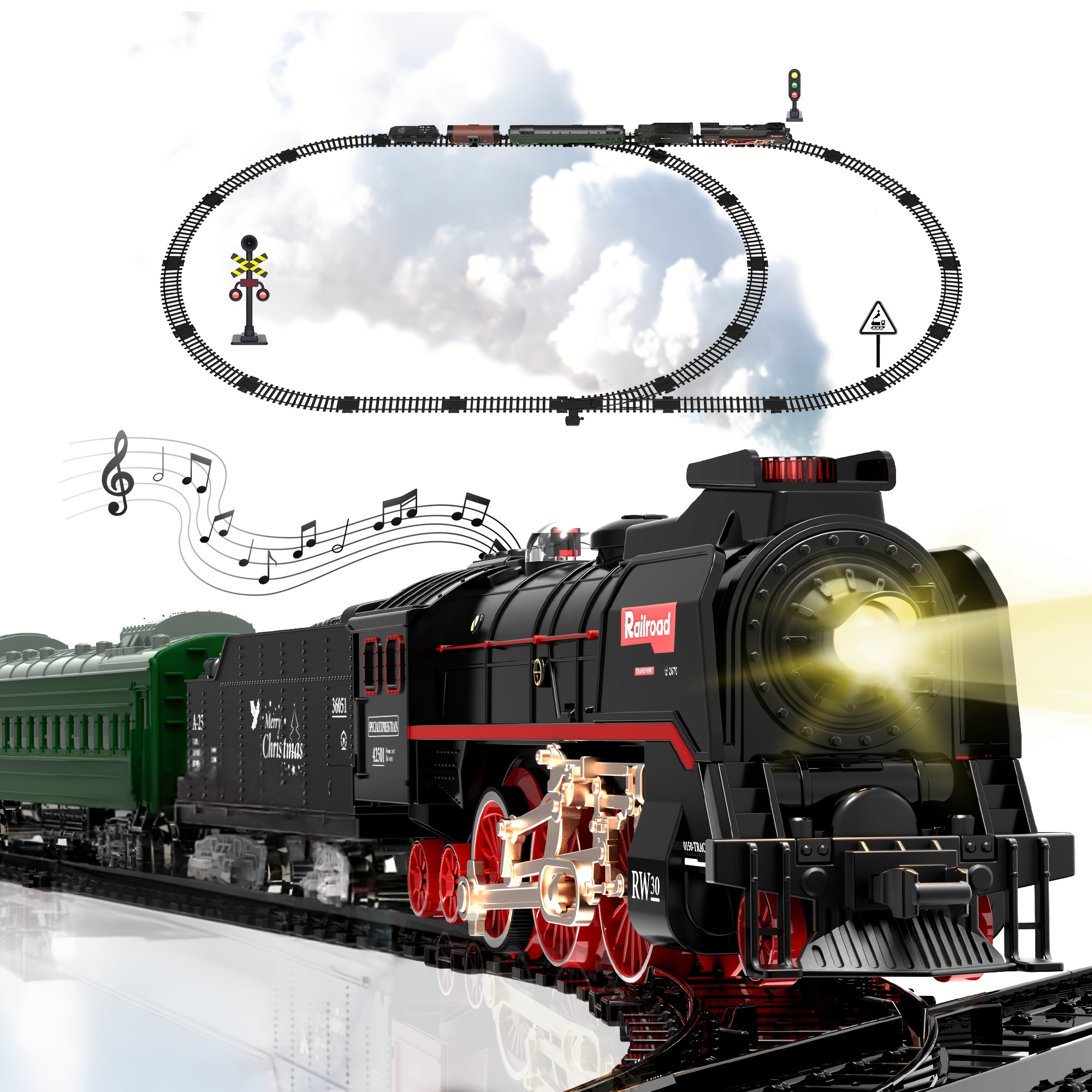 juego tren vapor realista luces sonido batería Temu