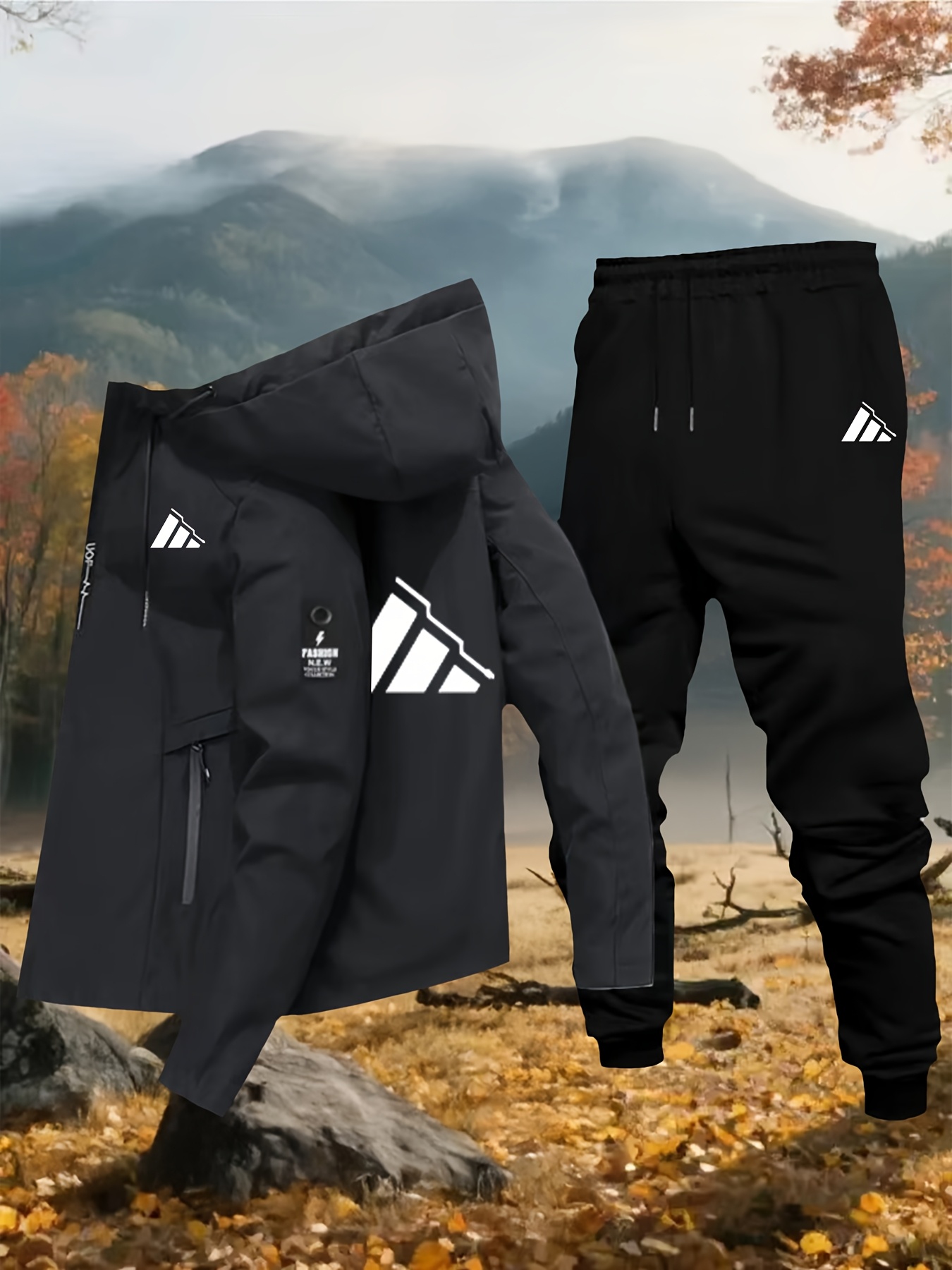 Heren Sport Casual Jas Set, Veelzijdige Commuter Outdoor Kleding