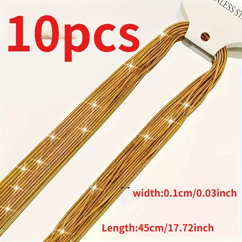 TEMU 10pcs High-quality Stainless Steel Golden Round Chain Necklace, Men Women Chain Necklace, Jewelry Accessory, , Jewelry Accessory, Durable High-,