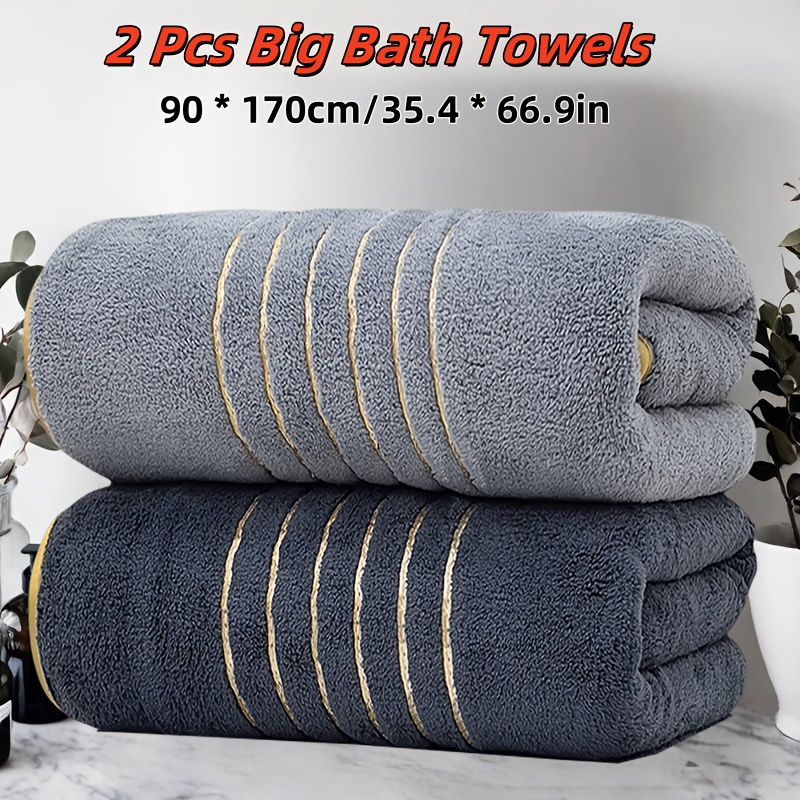 2er-Set superweiche Korallenfleece-Handtcher, extra groes 90* cm,  schnelltrocknendes Badetuch, hohe Saugfhigkeit, leicht, schnell trocknend  * fr Zuhause, Hotel, Spa, Outdoor-Fitness, Camping, ...