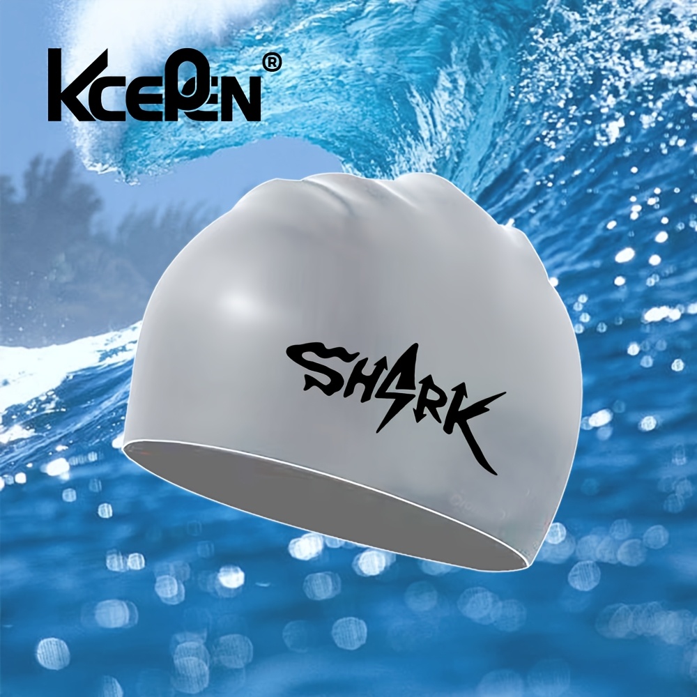 Men's Professional Silicone Swimming Cap, Trendy Printed