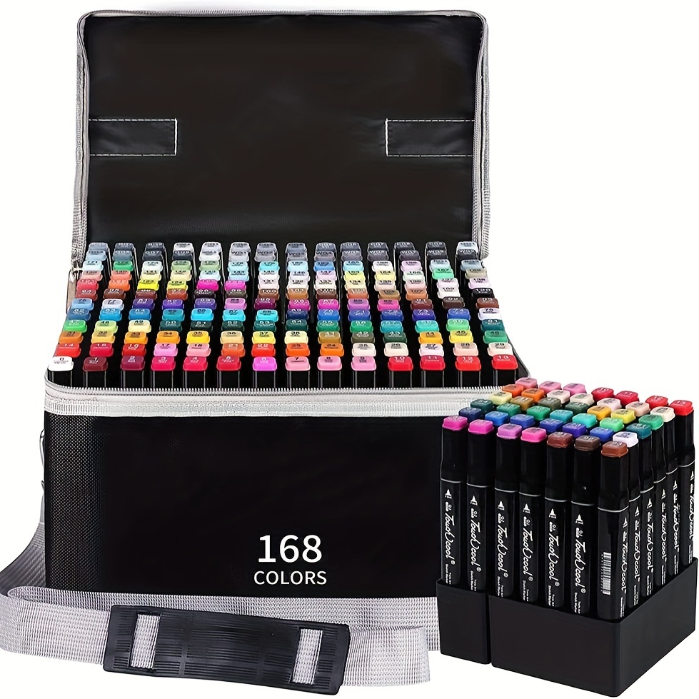 

168 Colors Alcohol Markers Set, Dual Tips Blender Art Markers For Drawing Permanent Sketch Markers