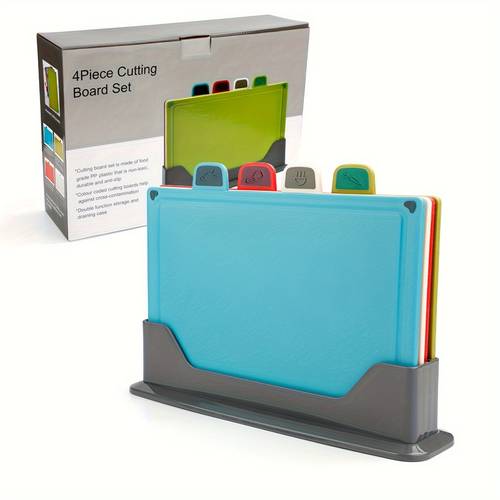 4pcs set plastic kitchen board non slip meat and vegetable chopping boards food contact safe with non slip feature for holidays christmas halloween easter hanukkah thanksgiving