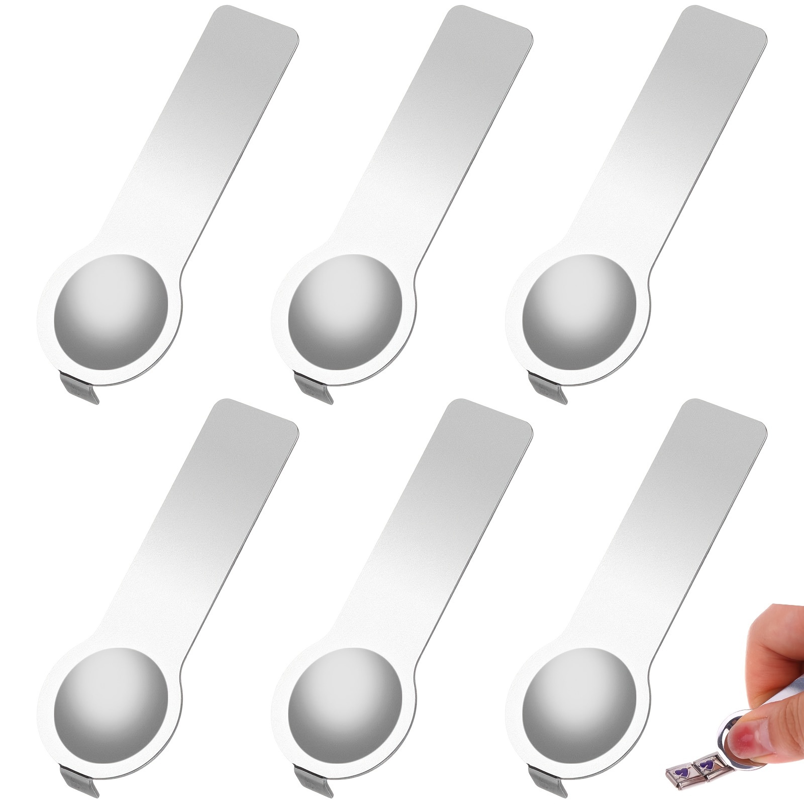 

6pcs Stainless Steel 9mm Set - Double-sided For Easy Charm & Removal, Jewelry Crafting Accessory, Bracelet Charms