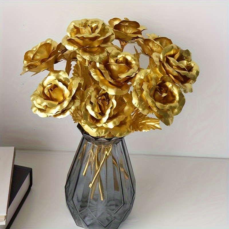 

10pcs Elegant Roses - Ideal For Home Decor & Gifting, Valentine's, Christmas, Halloween | Flowers In Realistic Design For Tabletop Display