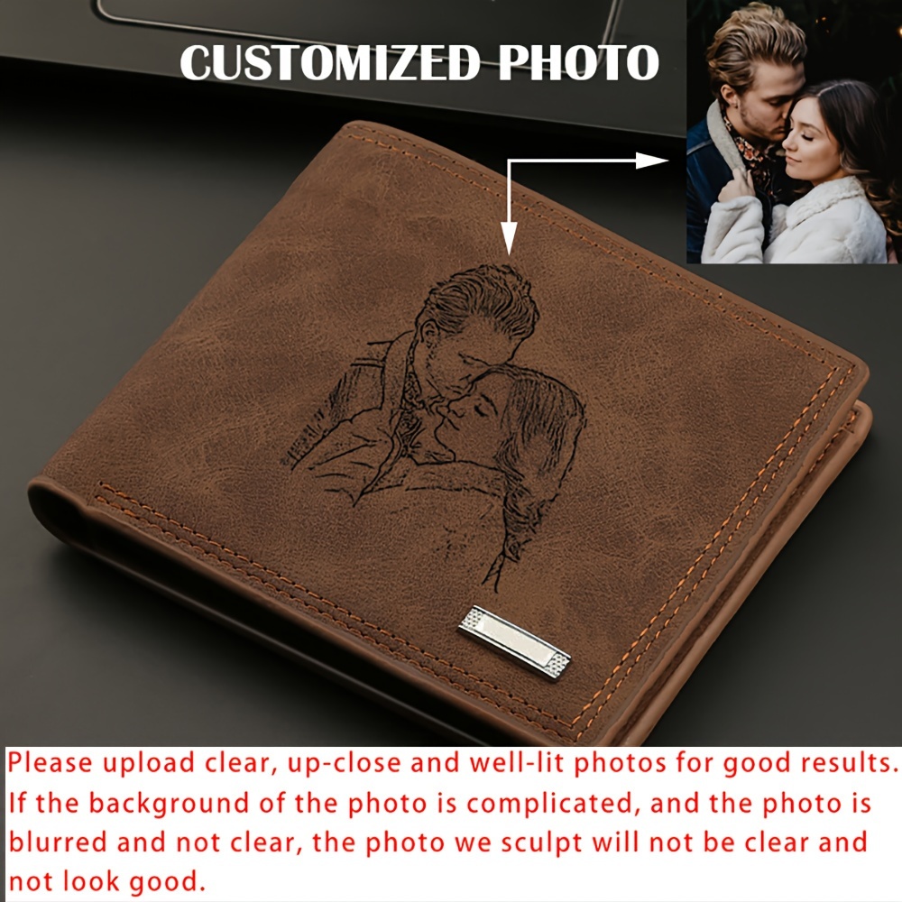 

Customized Men', Pu Leather, , Personalized Photo Engraving, Black , No Wash Care, Solid Color, , Non-woven Fabric, Card Holder Accessory