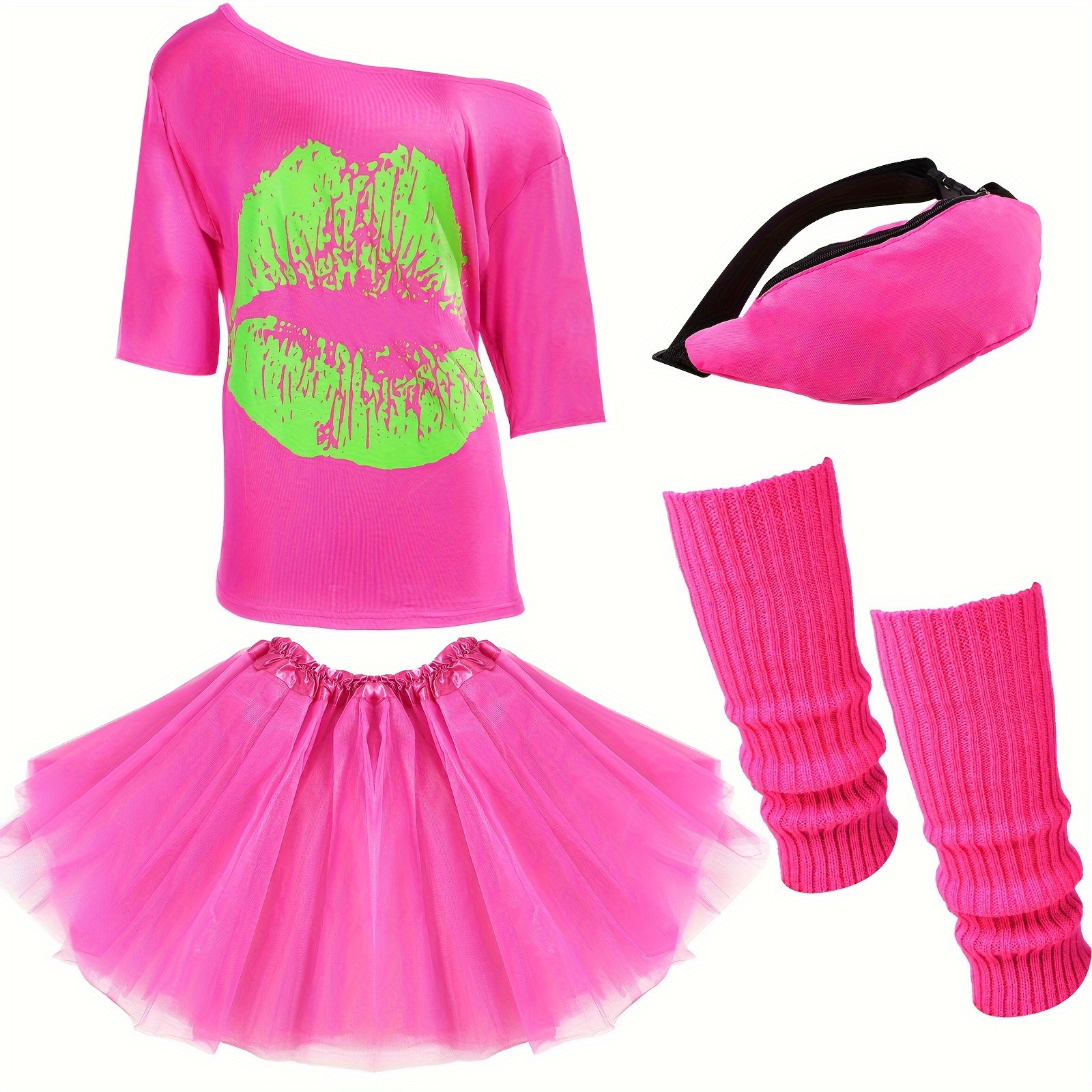 80s Costume Accessories For Women, T-shirt Tutu Fanny Pack