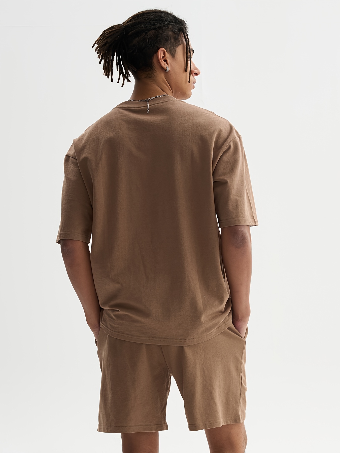 Item Longfei OBM Summer Fashion Heavyweight High-Quality Pure Cotton Casual Short T-Shirt and Shorts Two-Piece Set for Men and Women, All-Cotton Round Neck Short-Sleeved T-Shirt and Shorts in the Same Color Matching Ins Hot 2pcs Street Fashion Trendy Brand Leisure Sports Two-piece
