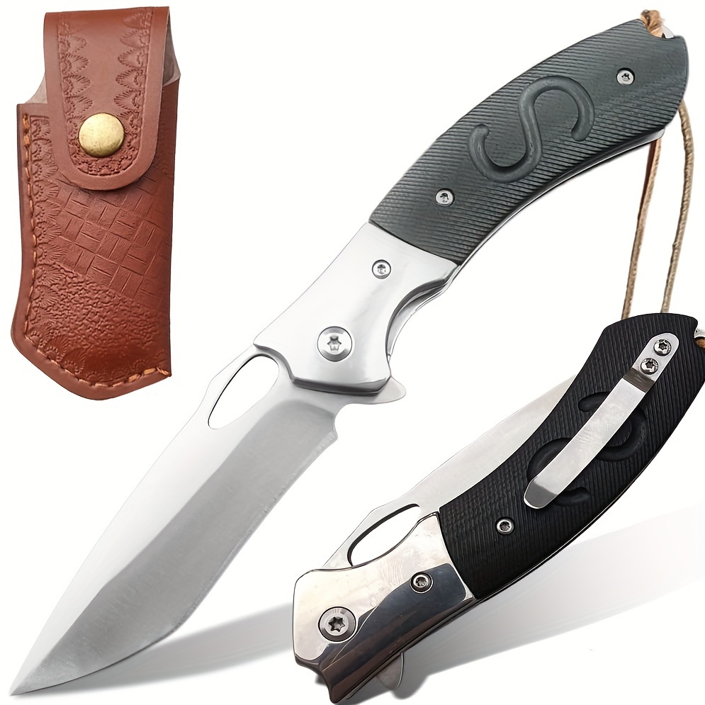 

D2 Steel 61 Hrc Pocket Knife, Folding Knife With Clip, G10 Handle, Sharp Knives, Survival Knife For Hiking Camping Gifts