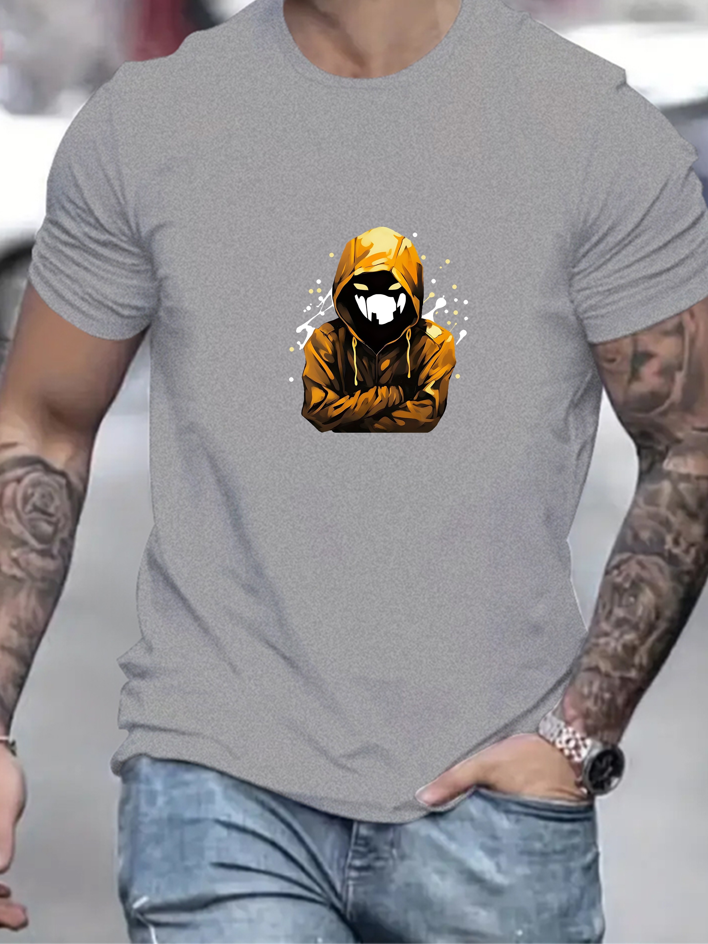 Men Graphic Tee - Camel - SM2506076A