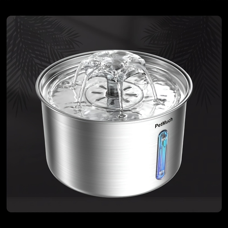 TEMU ( Sold Separately) + 304 Stainless Steel 3l Pet Water Fountain, Easy To Clean, Large 3-liter Capacity, Water Pump, Circulating Filtration, Usb