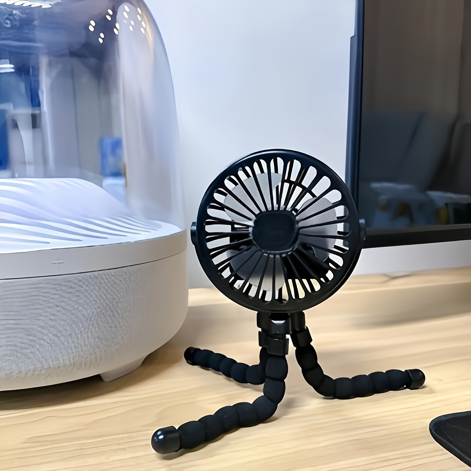 Stroller Fan Hand Held Rechargeable USB Bladeless Small Folding Fans Mini Ventilator Silent Table Outdoor Cooler Neck Fan Desk Fan Christmas, Halloween, Thanksgiving Day Gift Easter Gift details 5