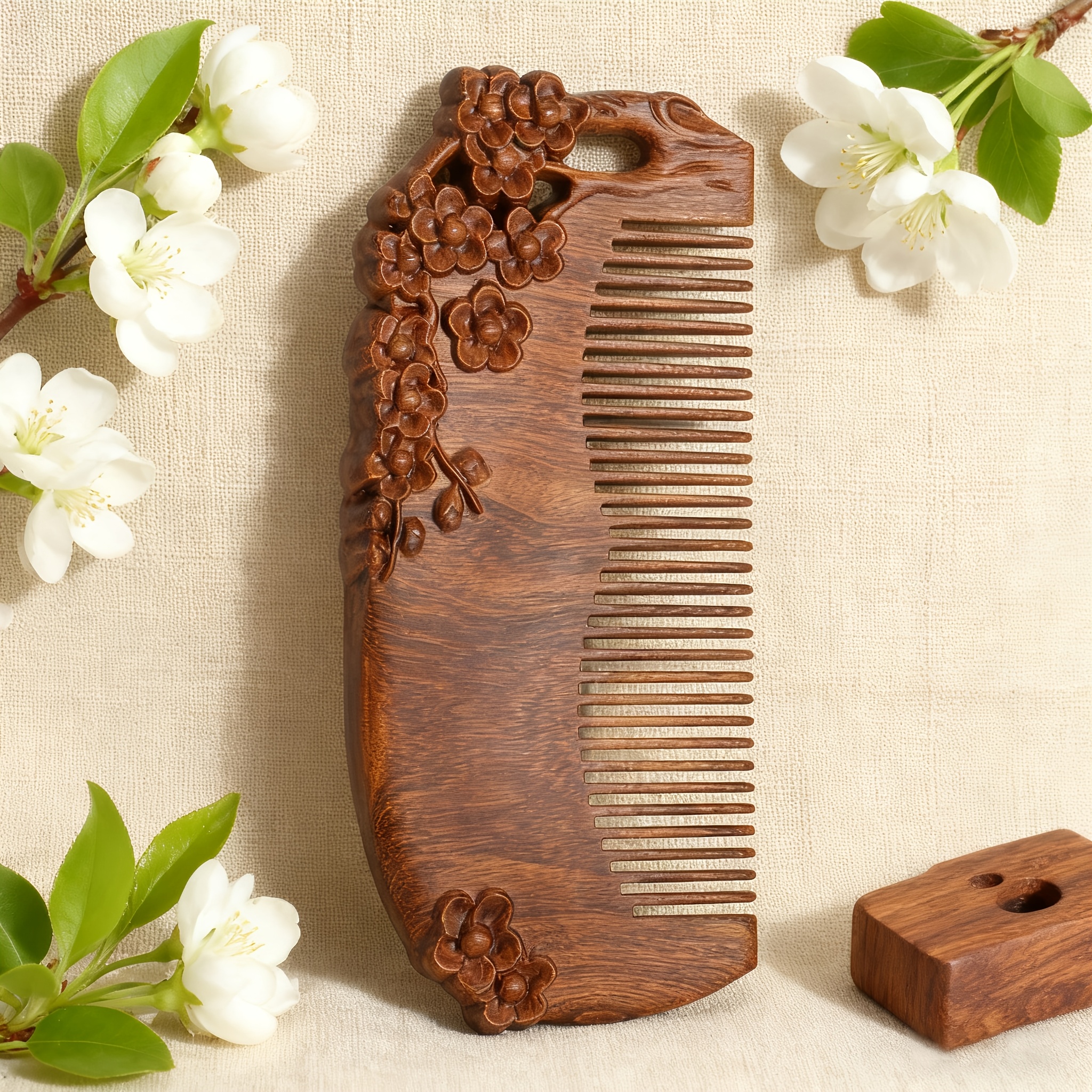 TEMU 1pc Women's Sandalwood Hair Comb For Detangling And Styling, Daily Use Pocket Comb