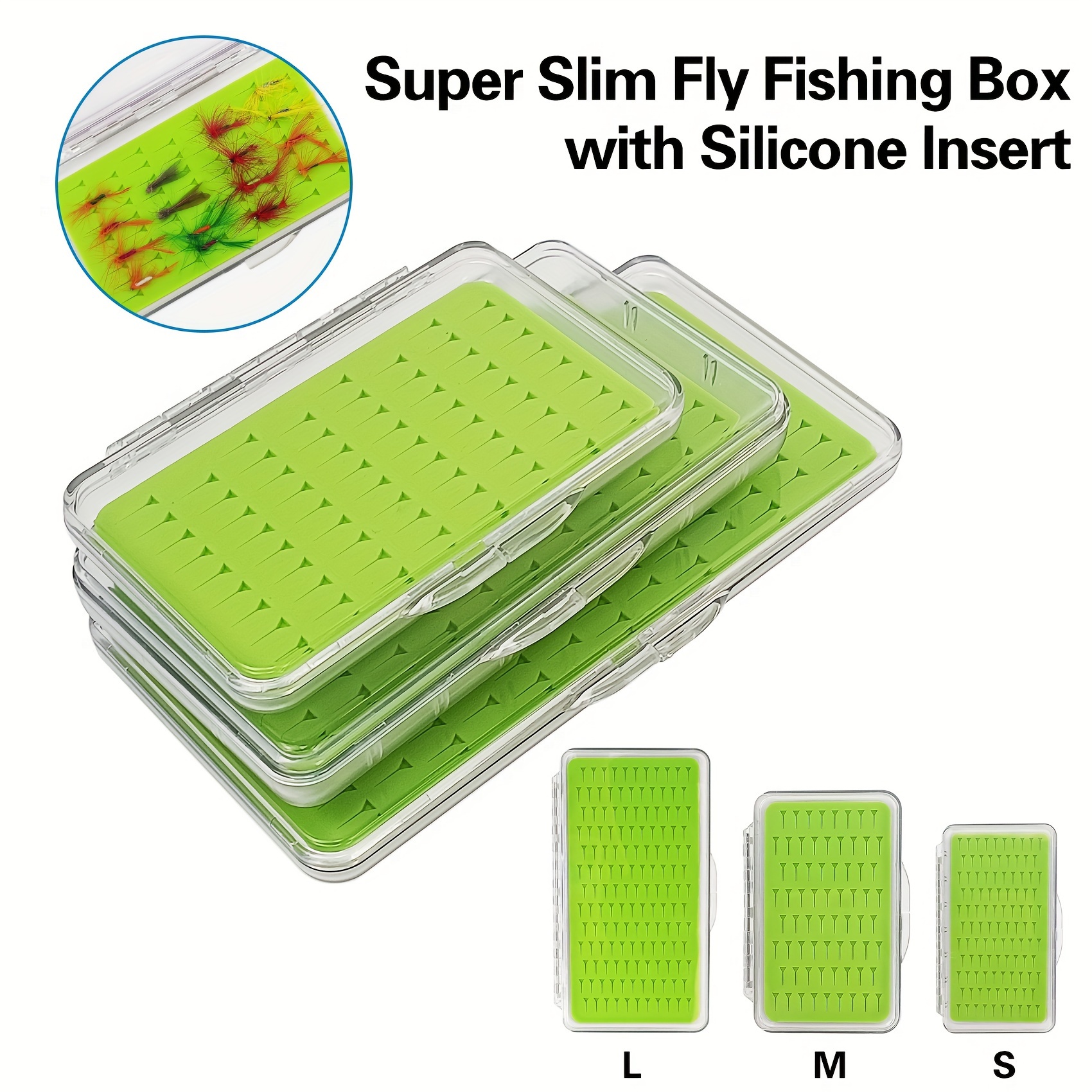 

Sports Ultra- Fishing Box With Silicone Inserts - Transparent, & High-quality Tackle Organizer For Flies