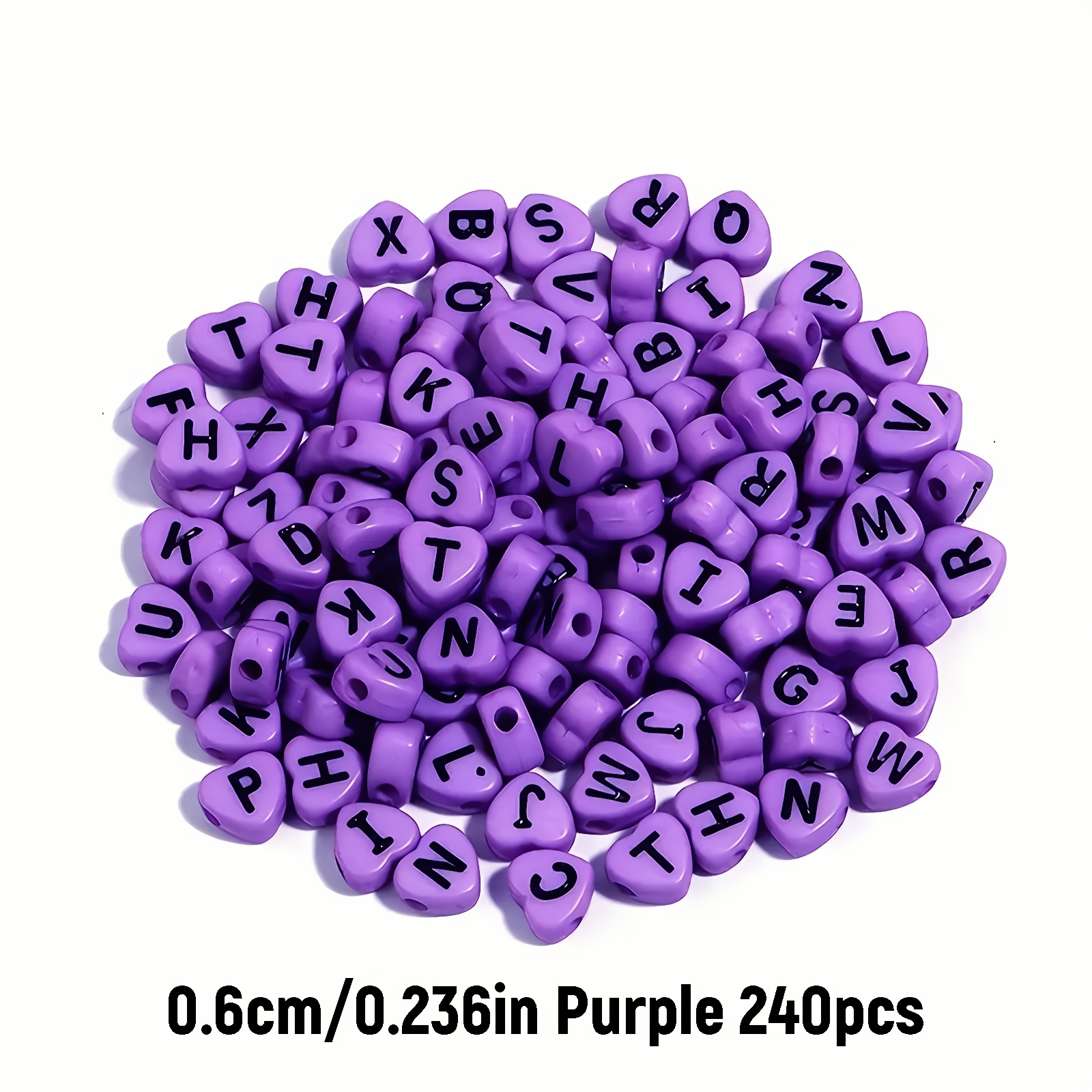E-shop 240 Stück Herzförmige Alphabet-Perlen - A-Z Großbuchstaben & Kleinbuchstaben, Acryl DIY Bastelperlen für Schmuckherstellung, Armbänder,