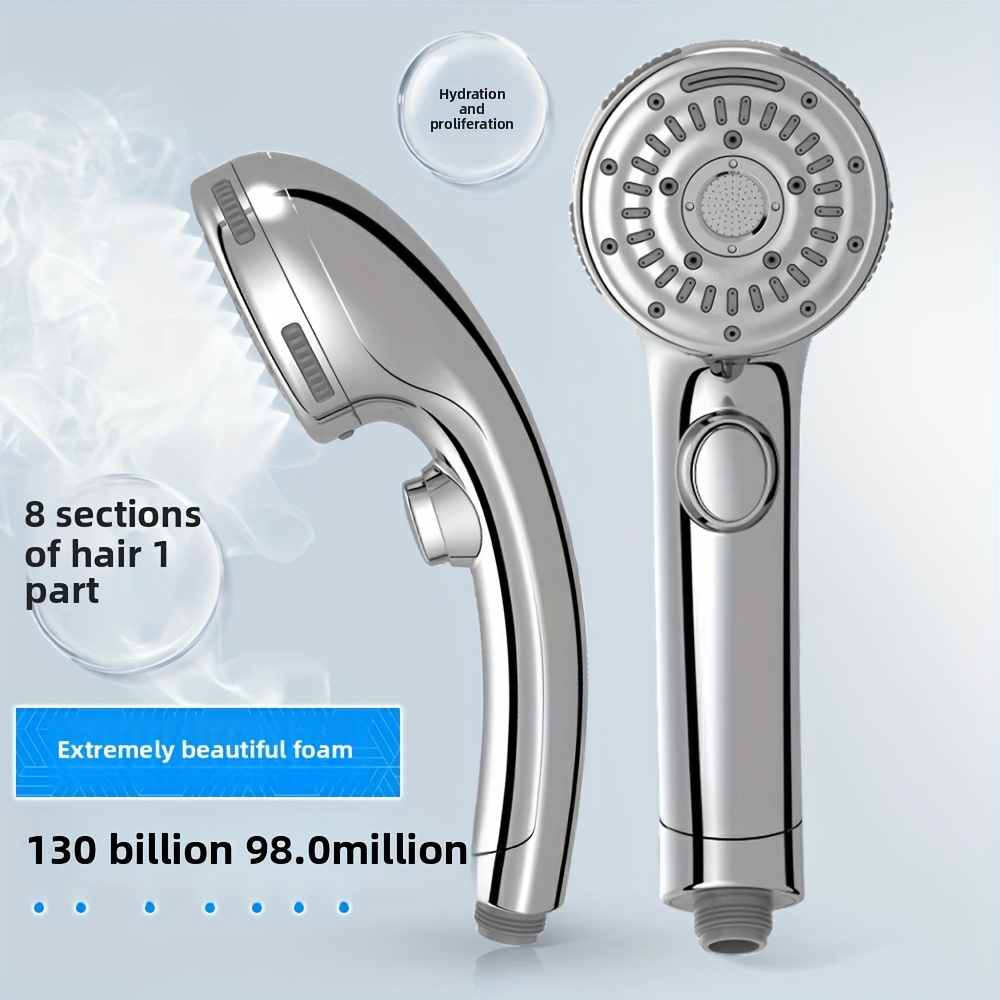a shower head with ultra fine bubbles a convenient stop button 8 levels of         water saving button leak prevention nano bubbles shower head for moisturizing and   beige heat  