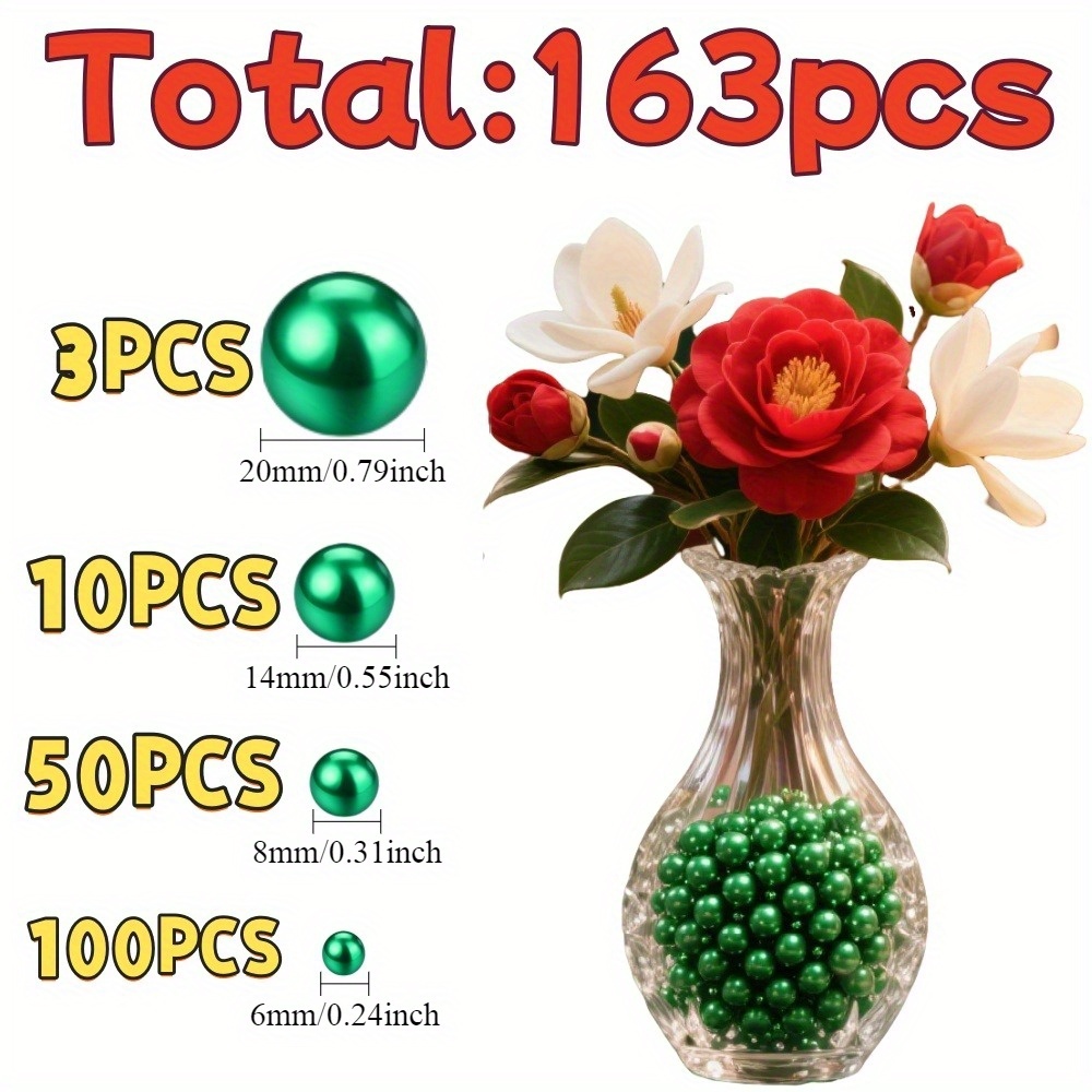 TEMU 163pcs Large Mixed , Suitable For Vase Filler, Christmas Decorations, Centerpiece Fillers, Wedding Table Decor, Home Decoration, Craft Projects,