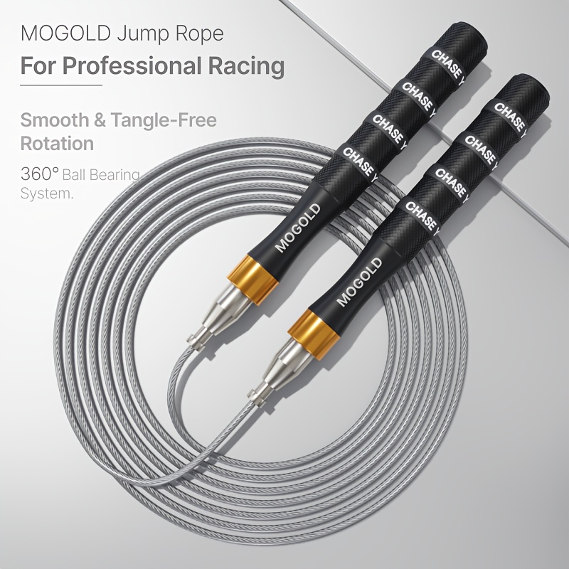 TEMU 1pc Mogold Adjustable Jump Rope With Aluminum Alloy Handle - Heavy-duty Speed Rope Suitable For Adults & Students, Portable For Gym, Cardio