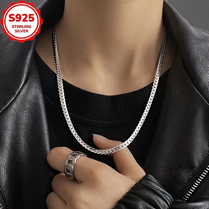 Elegant 20-Inch 925 Silver Necklace, Minimalist Design