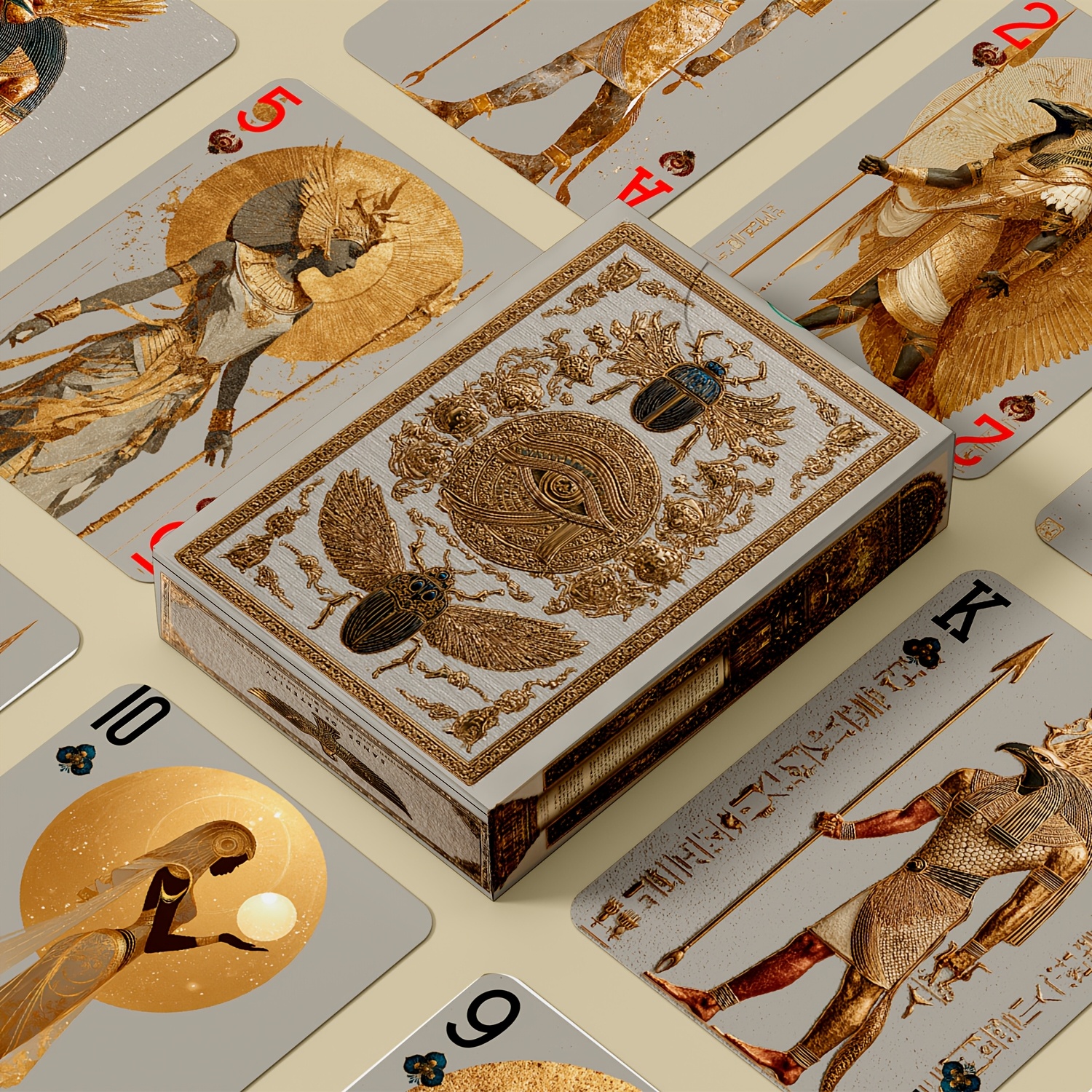 E-shop Spielkarten im altägyptischen Stil mit klassischen Elementen wie , Pharaonen Skarabäen, um die geheimnisvolle Atmosphäre des alten Ägypten