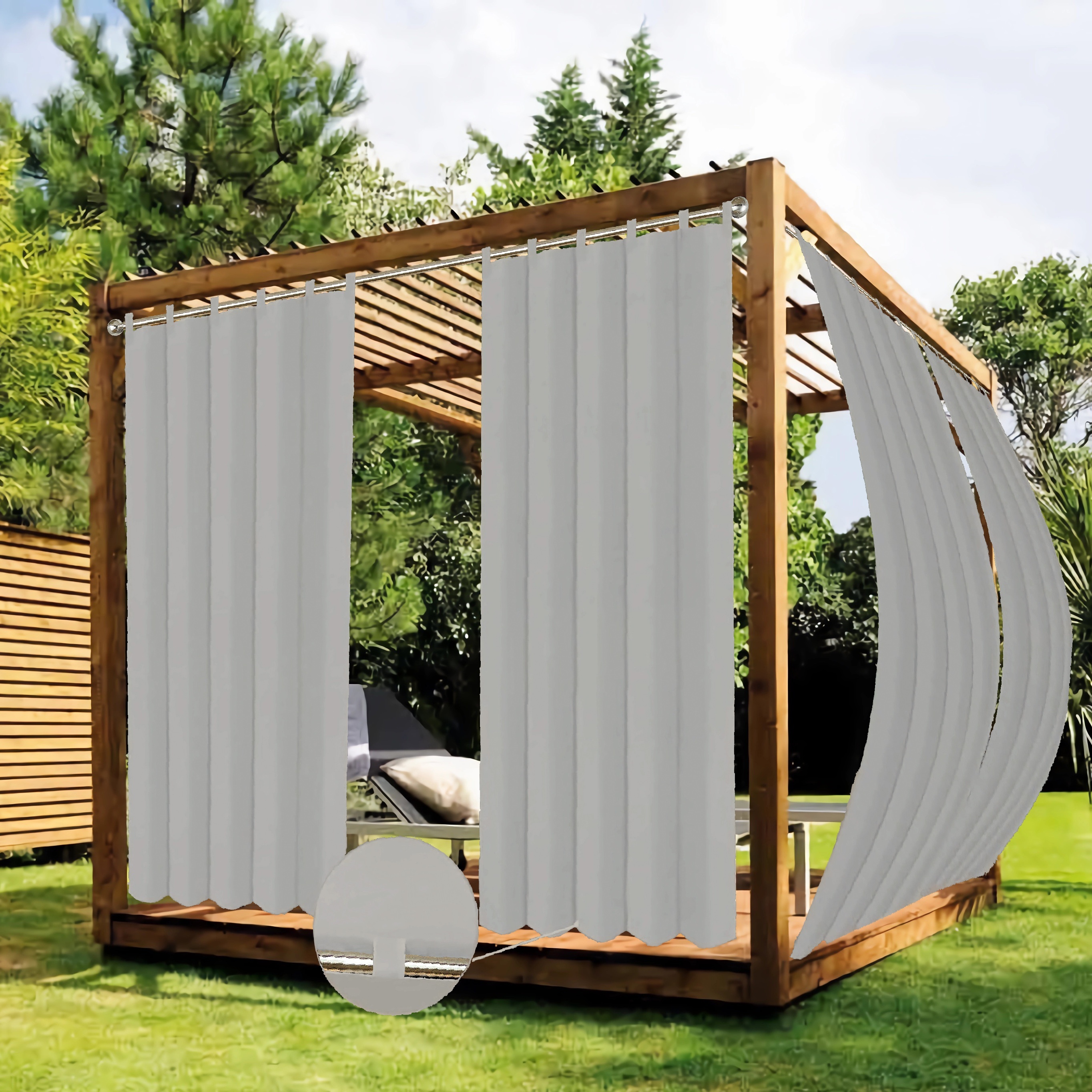 Waterproof Outdoor Curtains Patio Windproof Tab Top Gazebo - Temu Australia