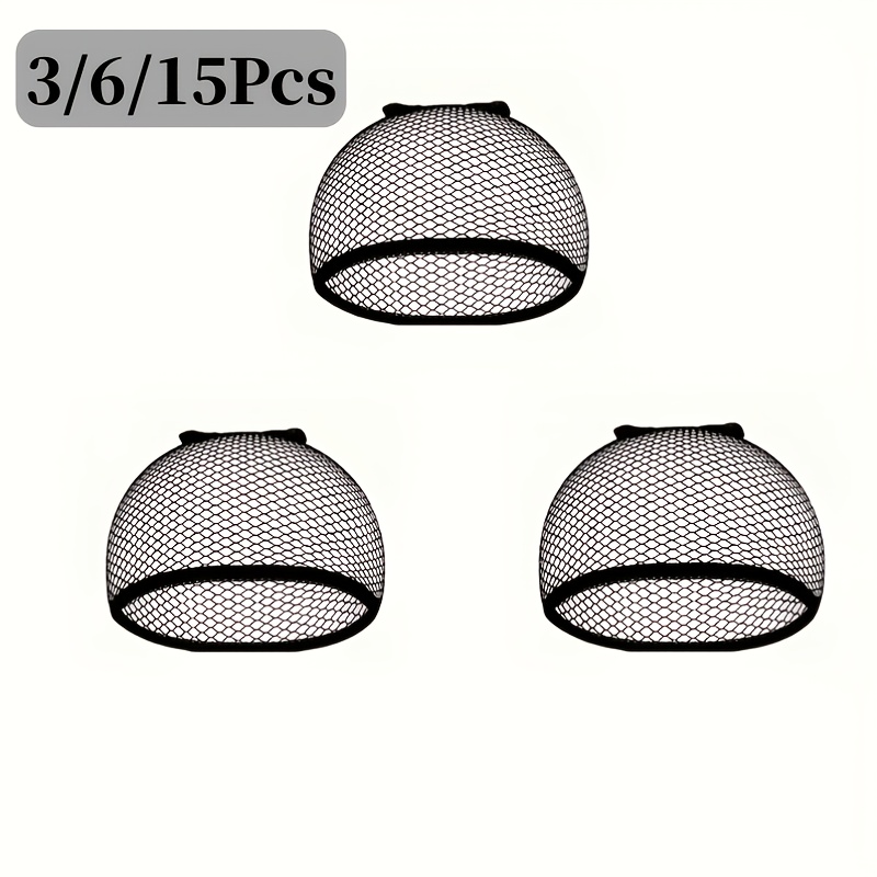 3pcs/6pcs/15pcs Set, One Size Fits All Elastic Nylon Hair Net, Neutral Style Stretchable High Elasticity Breathable Fishing Net Wig Cap, Wig/ Hair Care Accessories