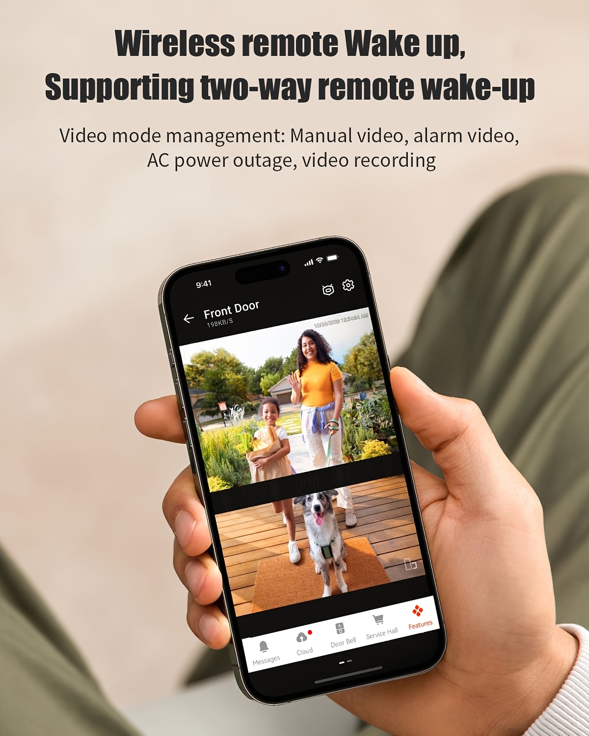 Timbre de puerta inalámbrico, audio bidireccional, video HD, cámara de timbre inalámbrico, cámara Wi-Fi con visión nocturna, alerta en tiempo real, alimentado por batería, timbre inteligente con campana, timbre de seguridad inteligente para el hogar, almacenamiento local y en la nube, fácil instalación.
