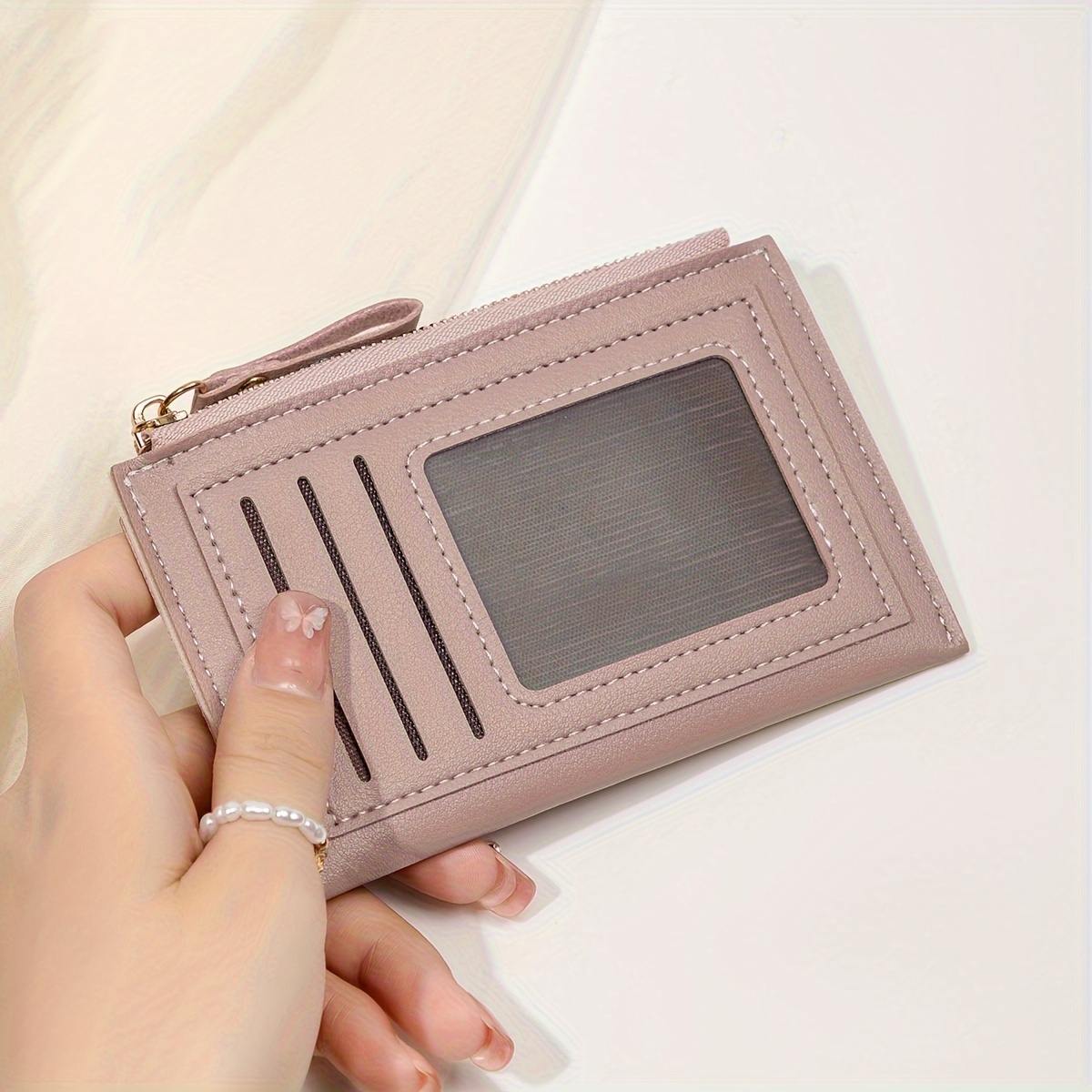 

Miyin Stylish Card Holder And Coin Purse, Ultra-thin, Lightweight, Portable Cash, Id, Credit Card, And Coin Bag, With Card Slots And Id Window.