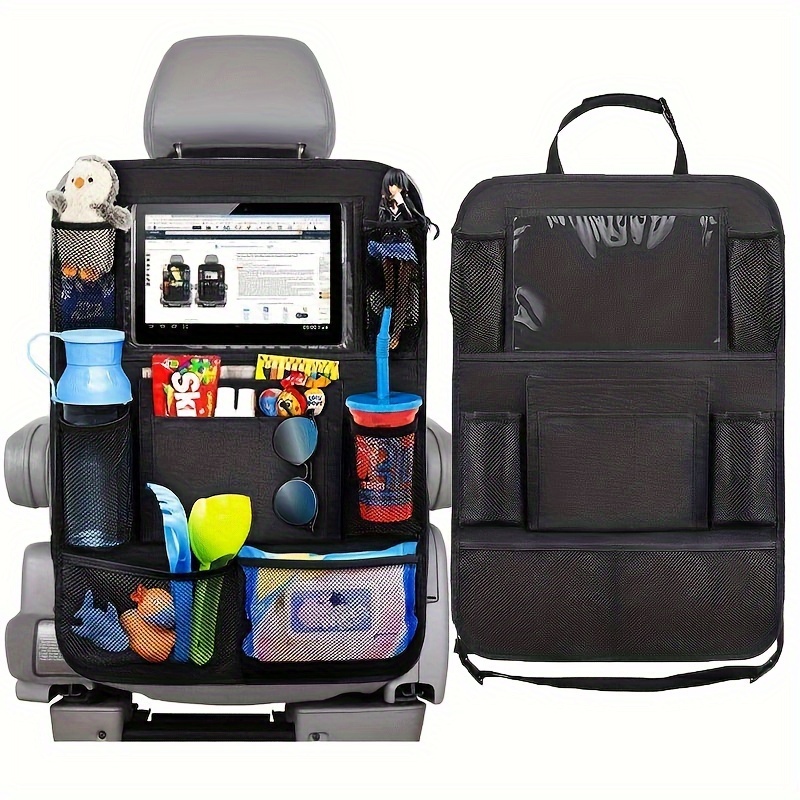 1pc motors seat backrest storage bag with cup holder and foot mat travel convenient car storage bag details 2