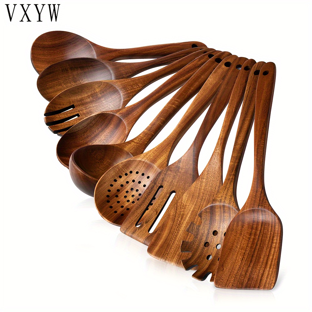 

Vxyw 10pcs Wooden Cooking Utensil Set - Spoons, Whisks, And Spatulas - , Heat-resistant Kitchen Tools For Cooking, Ideal For Christmas, Halloween, Easter, Hanukkah, Thanksgiving Gifts