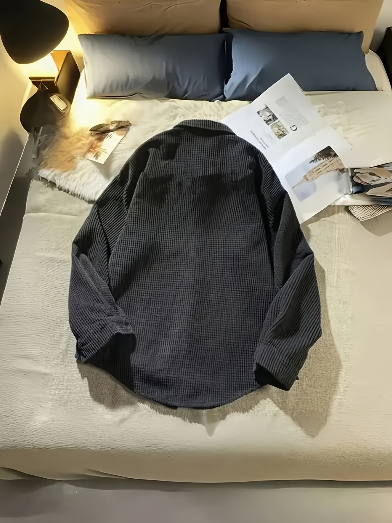 Japanese Style Fleece-Lined Men's Shirt Jacket for Spring/Autumn - Korean Fashion Student Top