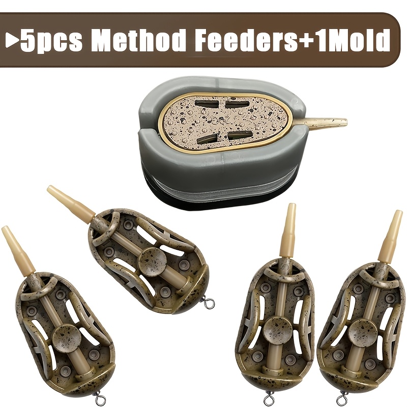 Carp Method Feeder And Inline Feeder Set - Quick Change Fishing Feeder, Pellet And Groundbait Feeder, 20g/30g/40g/50g/60g, Coarse Fishing Additions