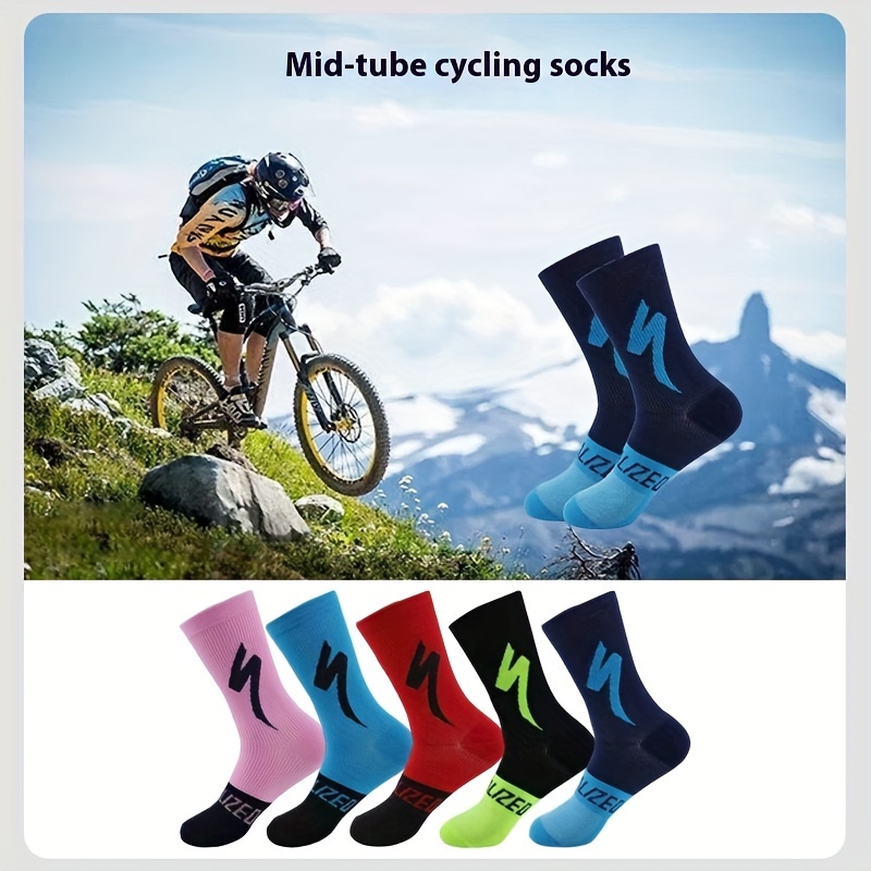 

New Bicycle Socks Road Bike Riding Socks For Women Pink Long Socks Sports Socks Professional Mountain Bike Socks When Worn Daily