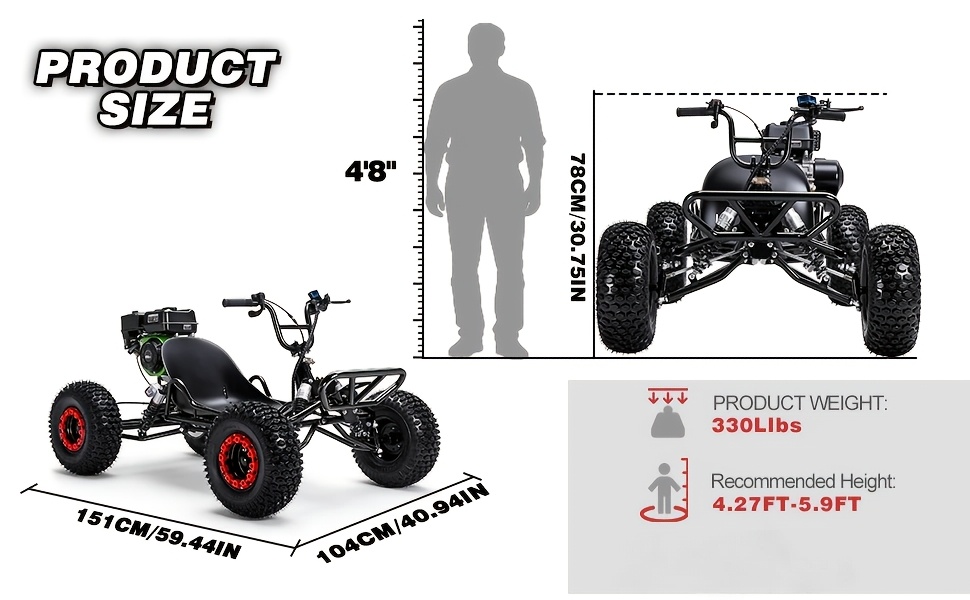adult go-karts and   off- -karts, 6-inch off-road tires, rear disc brakes Product details 7