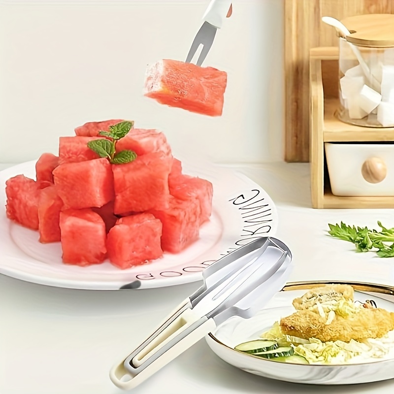 

2024 Watermelon Cutter, 3-in-1 Watermelon Fork Slicer Cutter Stainless Steel Watermelon Windmill Cutter, 3 In 1 Summer Watermelon Cutting Tool Fork Slicer Knife Set For Home