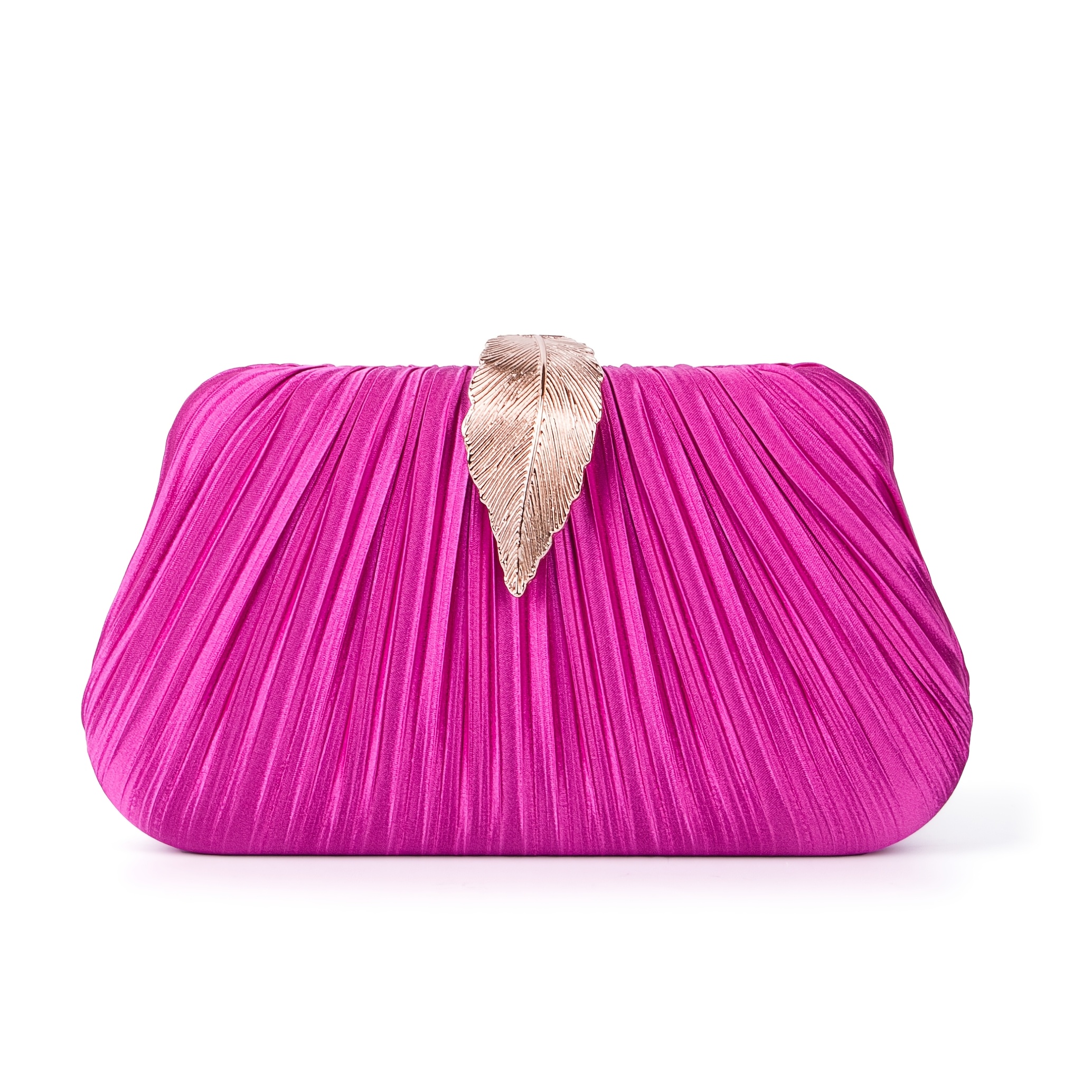 1pc luxury satin pleated metallic feather rose red clutch Temu